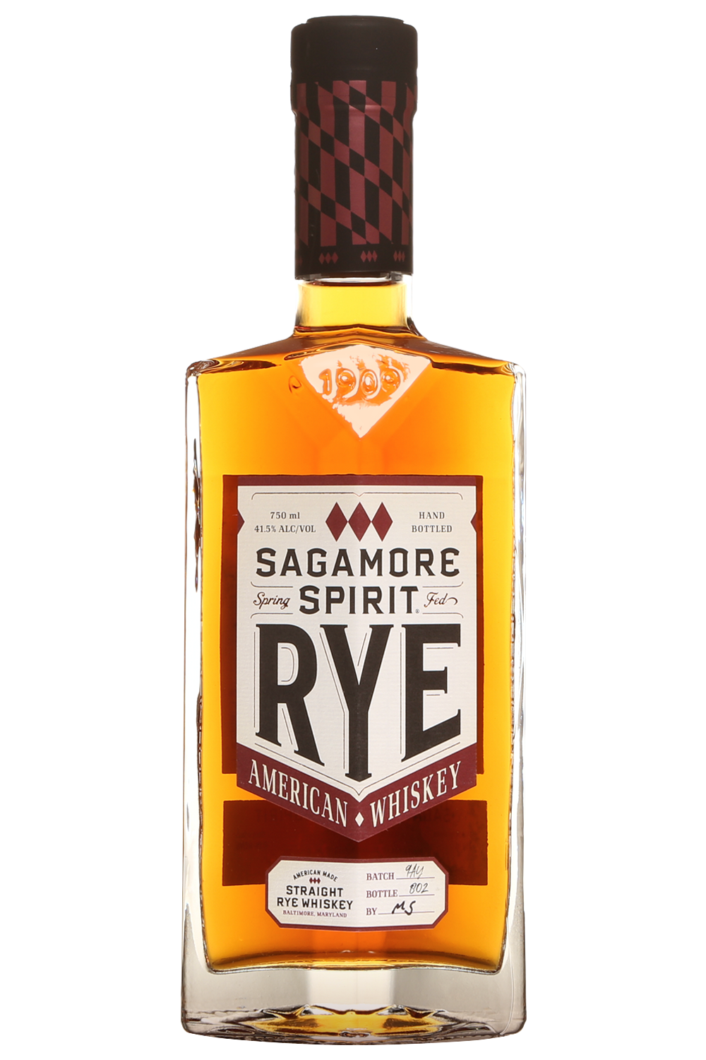 Sagamore Spirit 83 Proof American Rye Whiskey Bottle