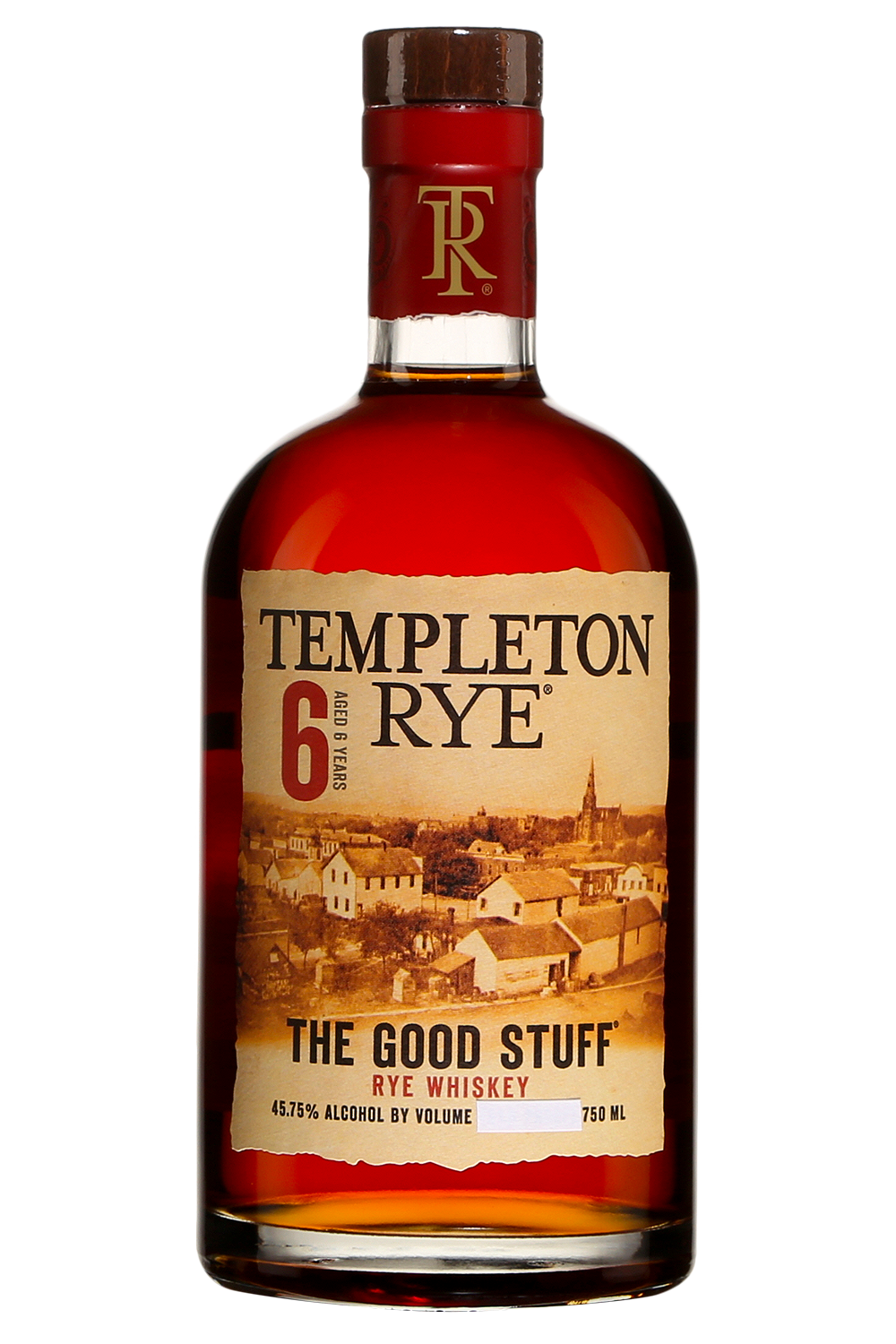 Templeton Aged 6 Years 91.5 Proof Rye Whiskey Bottle