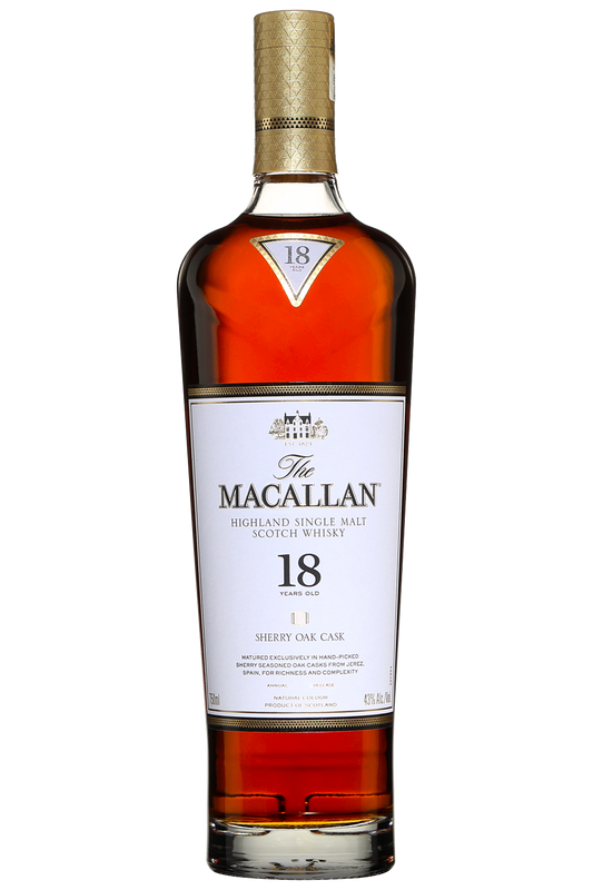 The Macallan 86 Proof Highland Single Malt 18 Years Old Scotch Whisky Bottle