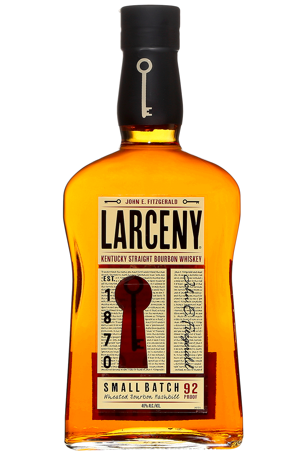 Larceny 92 Proof Kentucky Straight Bourbon Whiskey Bottle