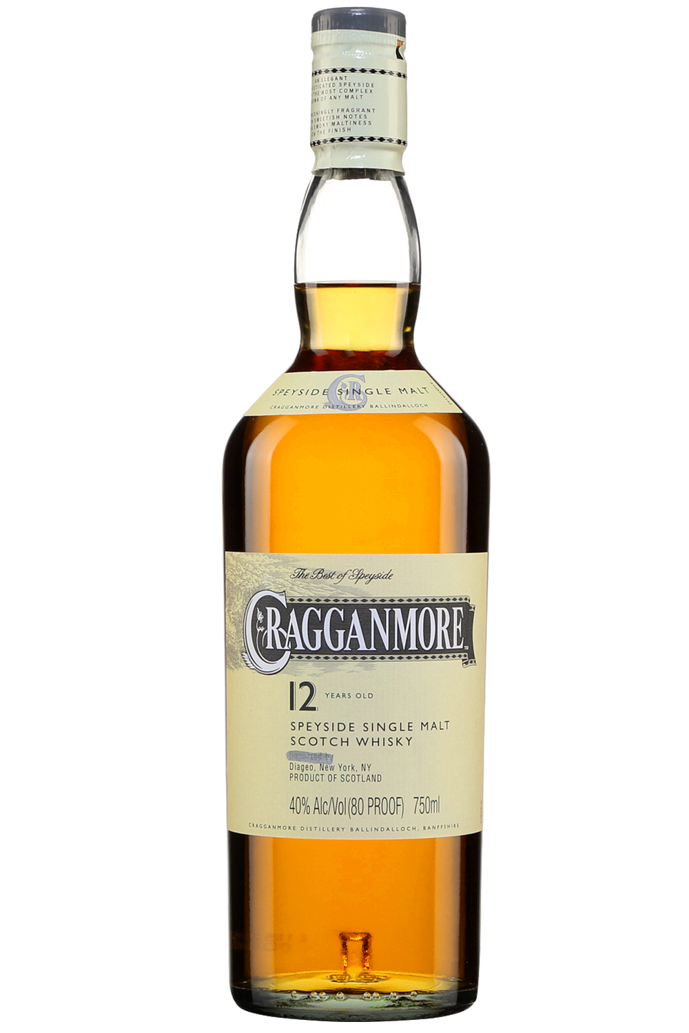 Cragganmore 80 Proof Speyside Single Malt Scotch Whisky Bottle