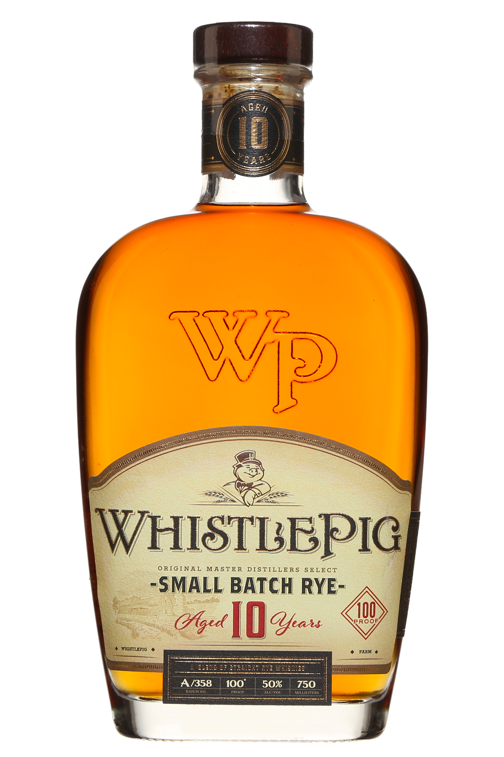 WhistlePig 10 Years Aged Rye Whiskey Bottle