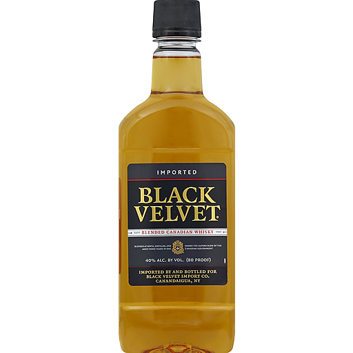 Black Velvet 80 Proof Canadian Whiskey Bottle