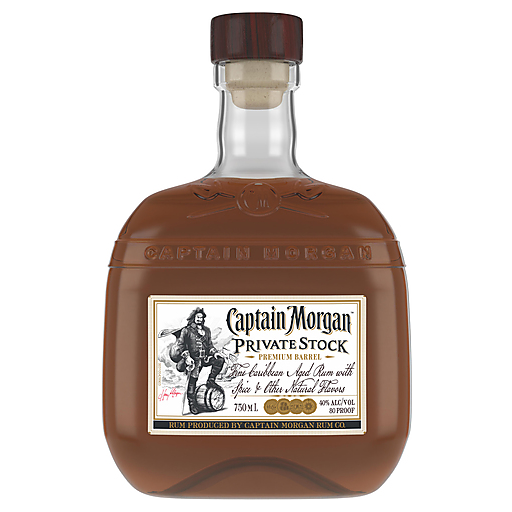 Captain Morgan 80 Proof Private Stock Premium Barrel Rum Bottle