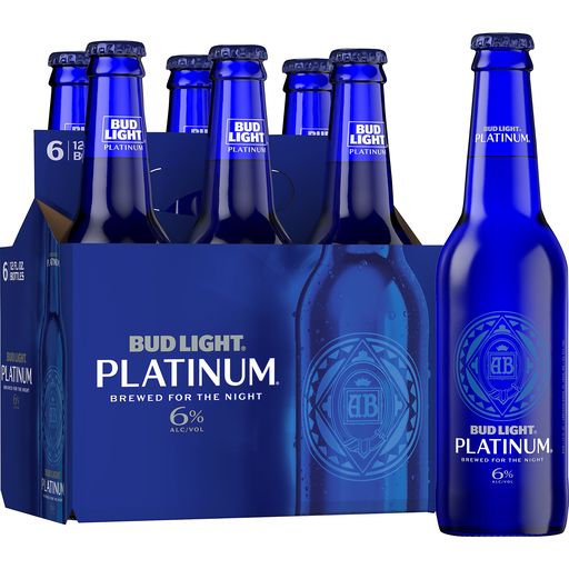 Bud Light Platinum Lager Beer Bottles