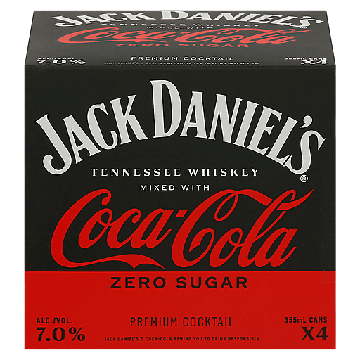 Jack Daniel's Zero Sugar Coca Cola Cocktail Cans