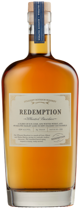 Redemption 92 Proof Wheated Bourbon Whiskey Bottle