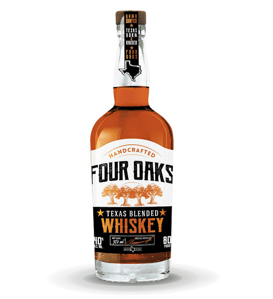 Four Oaks Blended 80 Proof Whiskey Bottle Texas