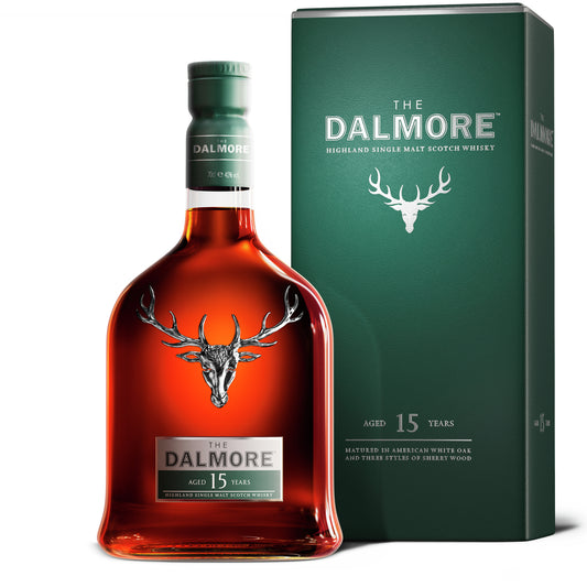 Dalmore 15 Year 80 Proof Highland Single Malt Scotch Whiskey Bottle