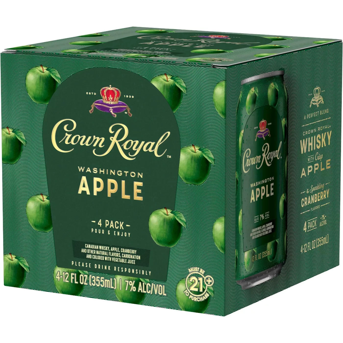 Crown Royal Washington Apple Canadian Whisky Cocktail Cans