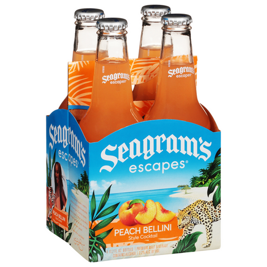 Seagram's Escapes Peach Bellini Premium Malt Beverage Bottles