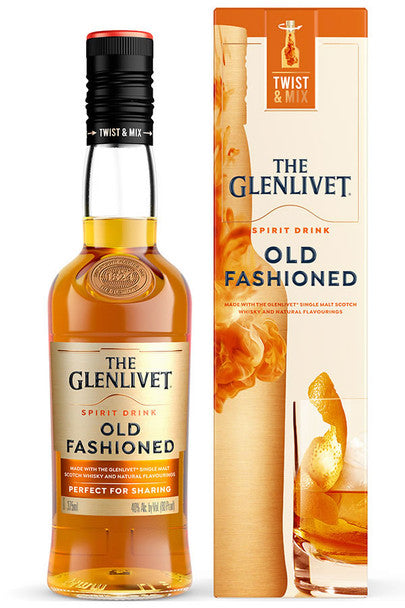 The Glenlivet 80 Proof Twist & Mix Old Fashioned Single Malt Scotch Whisky Cocktail Bottle