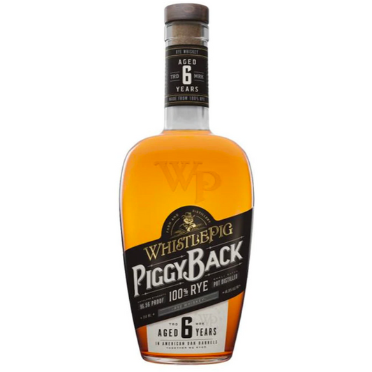 WhistlePig 96.56 Proof Piggy Back 6 Year Old Rye Whiskey Bottle