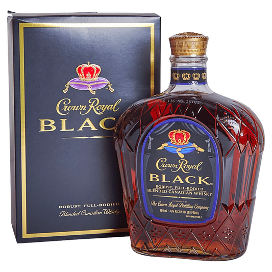 Crown Royal Black 90 Proof Canadian Whisky Bottle