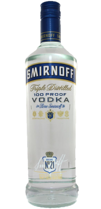 Smirnoff 100 Proof Triple Distilled Vodka Bottle