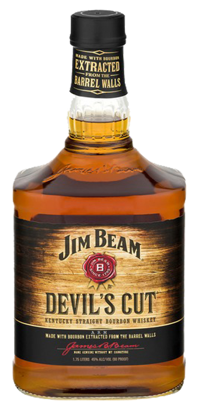 Jim Beam Devil's Cut 90 Proof Kentucky Straight Whiskey Bourbon Bottle