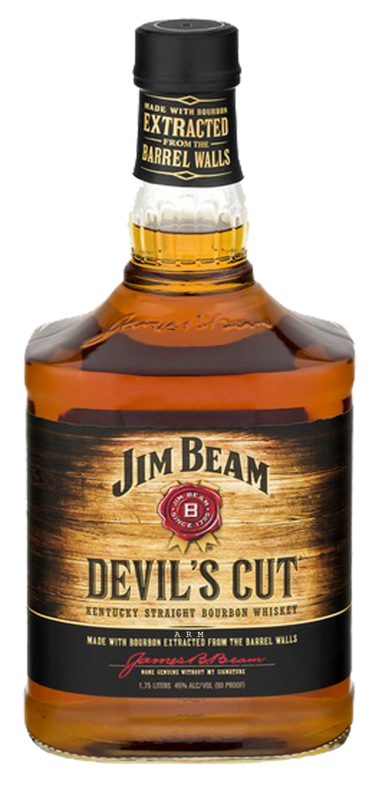 Jim Beam Devil's Cut 90 Proof Kentucky Straight Whiskey Bourbon Bottle