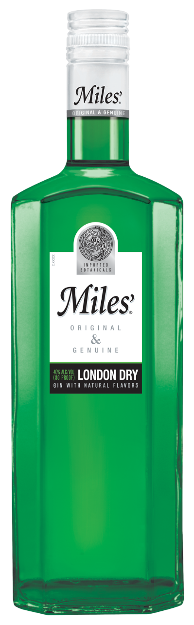 Miles 80 Proof Original & Genuine London Dry Gin Bottle