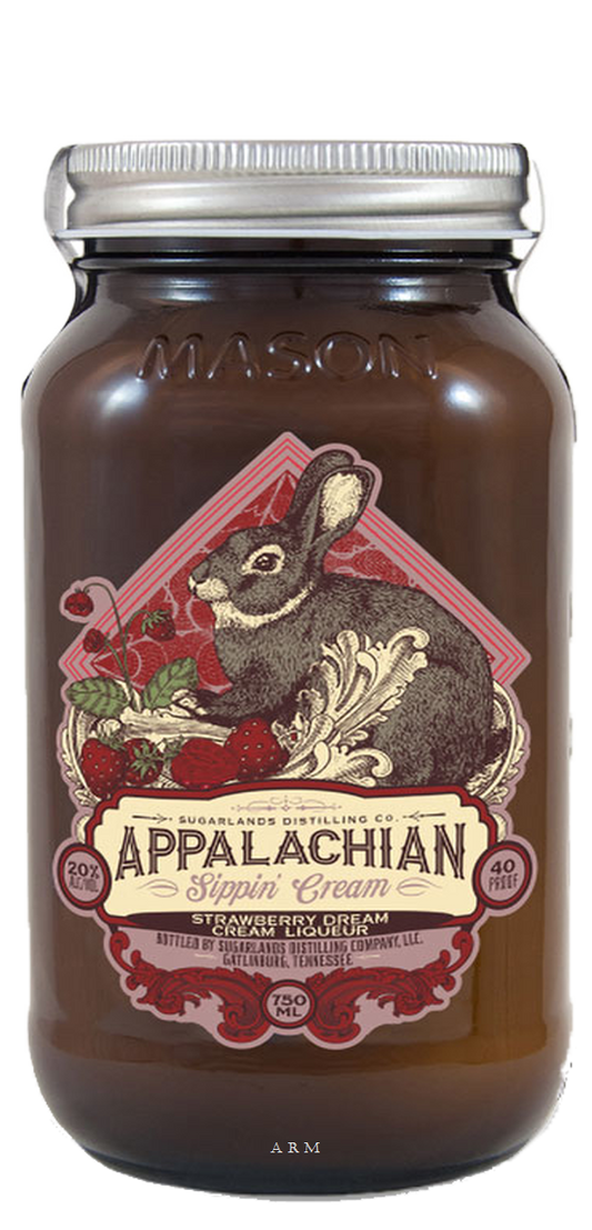 Sugarlands Distilling Co. Appalachian Sippin' Cream Strawberry Dream Liqueur Jar