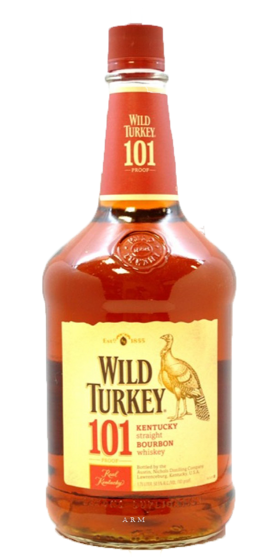 Wild Turkey 101 Proof Kentucky Straight Bourbon Whiskey Bottle