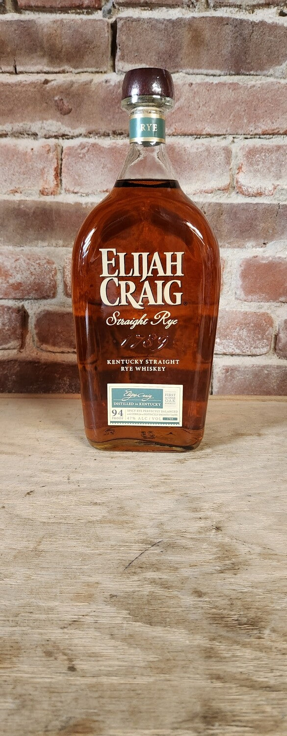 Elijah Craig 94 Proof Straight Rye Whiskey Bottle