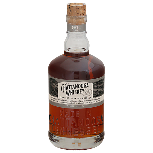 Chattanooga Whiskey 91 Proof Straight Bourbon Whiskey Bottle