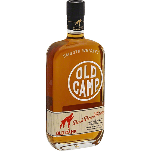 Old Camp Peach Pecan Whiskey Bottle