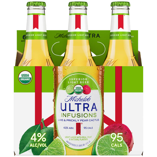 Michelob Ultra Infusions Lime & Prickly Pear Cactus Light Lager Bottles