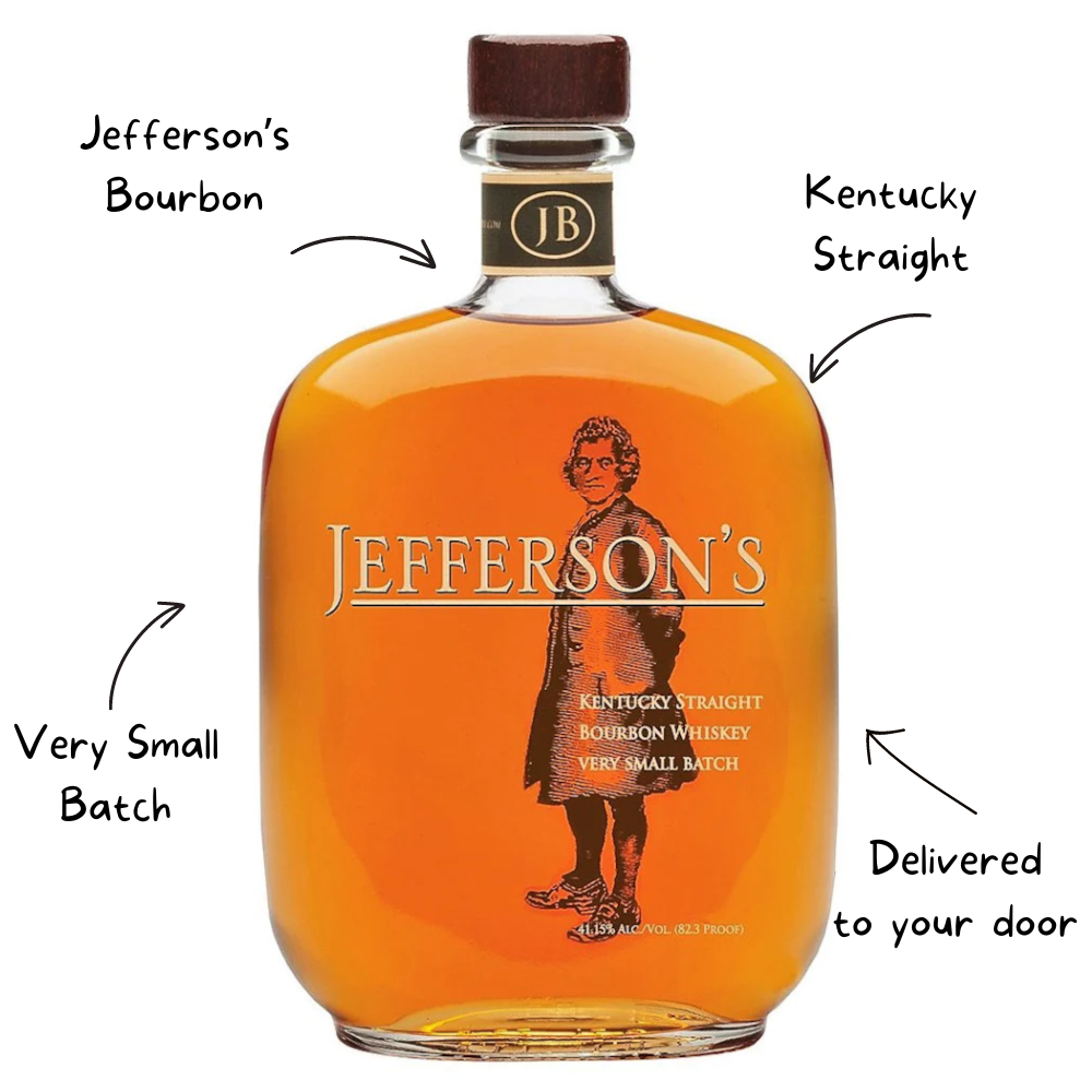 Jefferson's Very Small Batch 82.3 Proof Bourbon Whiskey Bottle