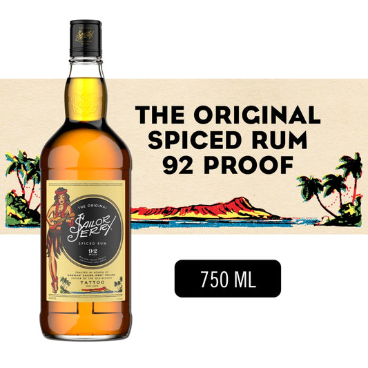 Sailor Jerry 92 Proof Spiced Rum Bottle