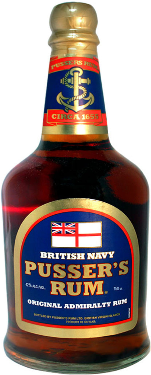 Pusser's British Blue Label Rum Bottle