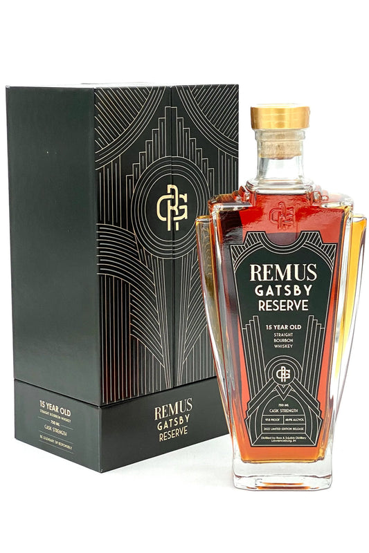 Remus Gatsby Reserve 98.1 Proof 15 Year Old Straight Bourbon Whiskey Bottle