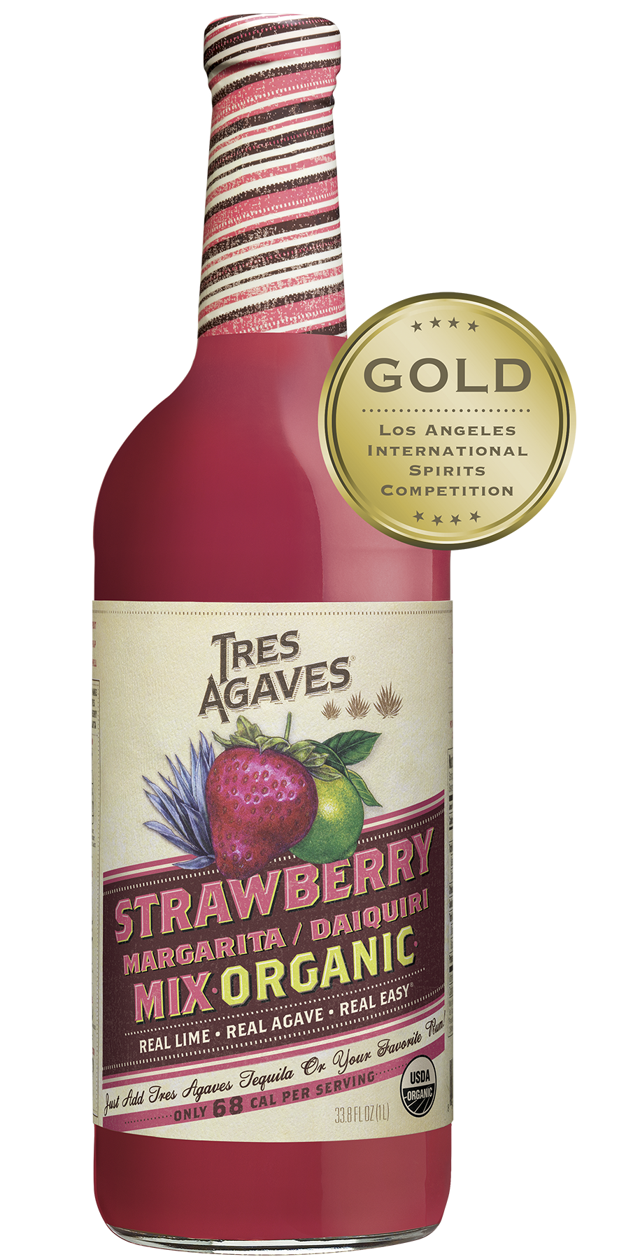 Tres Agaves Organic Strawberry Margarita Mixer Bottle