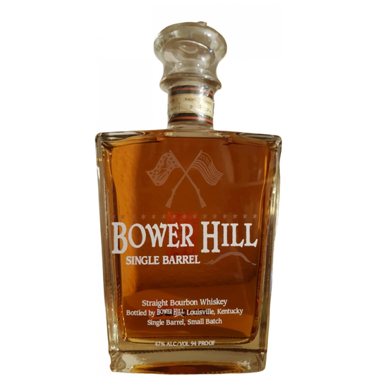 Bower Hill 94 Proof Single Barrel Bourbon Whiskey Bottle