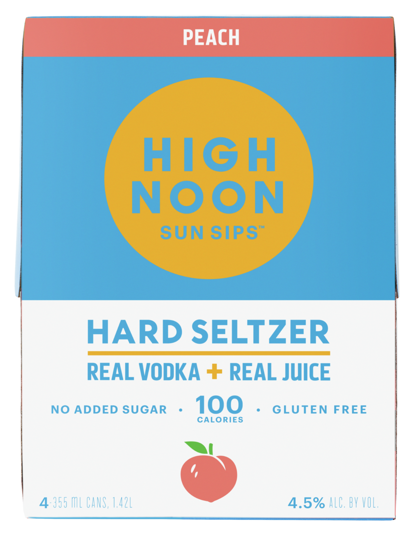 High Noon Peach Hard Seltzer Cans