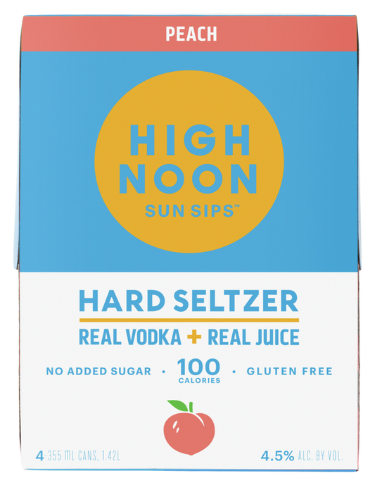 High Noon Peach Hard Seltzer Cans