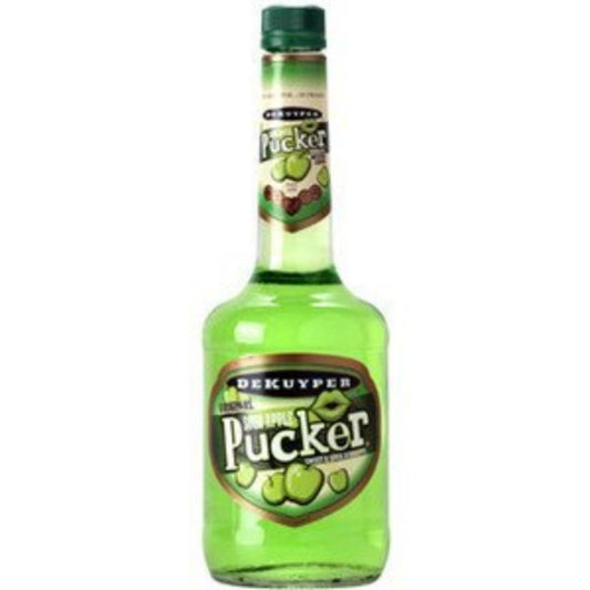 DeKuyper Sour Apple Pucker Liqueur Bottle