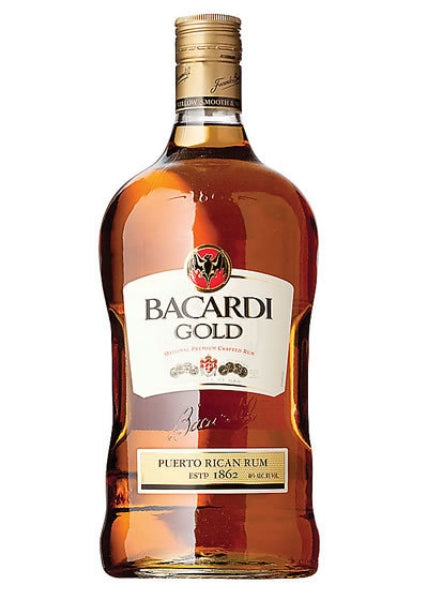 Bacardi 80 Proof Gold Rum Bottle