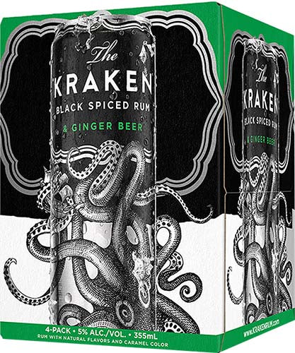 The Kraken Black Spiced Rum & Ginger Beer Cocktail Cans