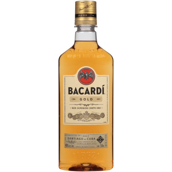 Bacardi 80 Proof Gold Rum Bottle