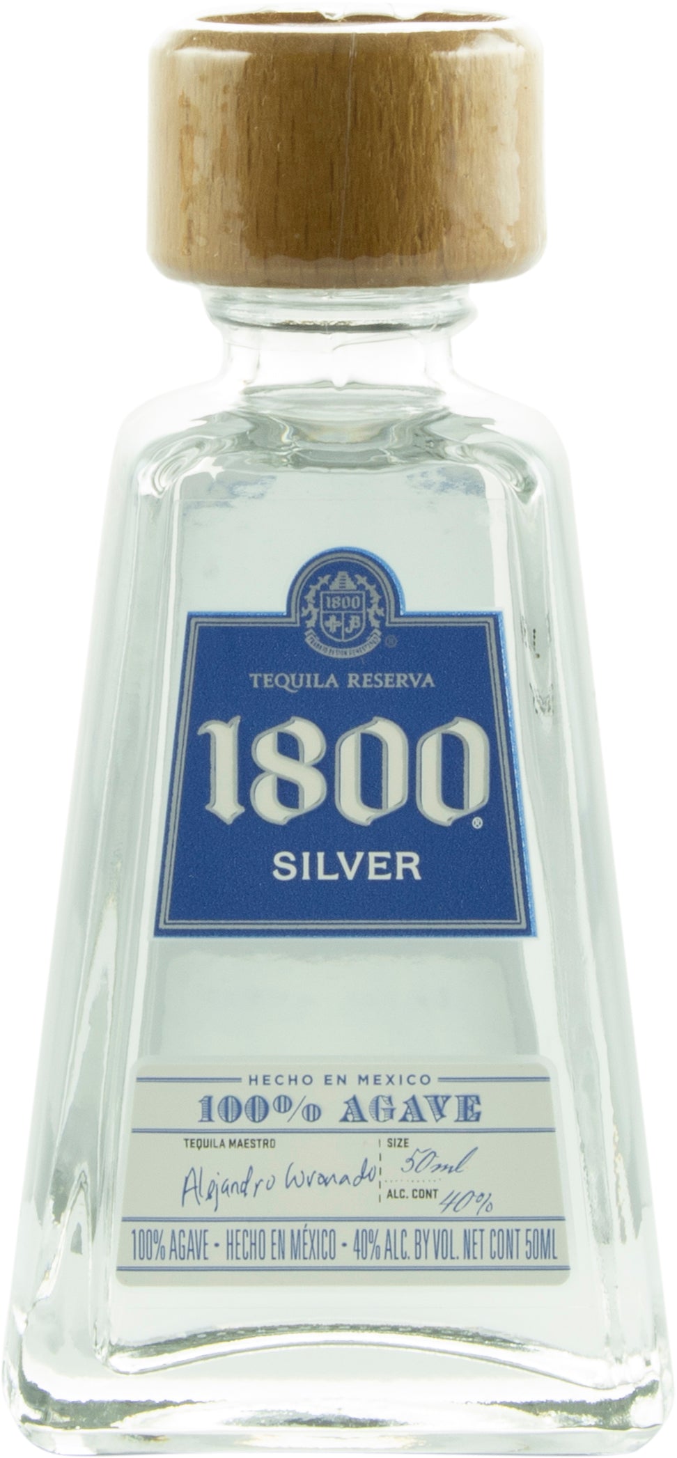 1800 80 Proof Silver Reserva Tequila Bottle