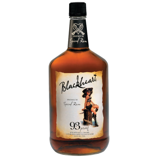 Blackheart 93 Proof Premium Spiced Rum Bottle