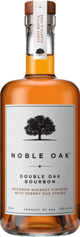 Noble Oak 90 Proof Double Oak Bourbon Whiskey Bottle