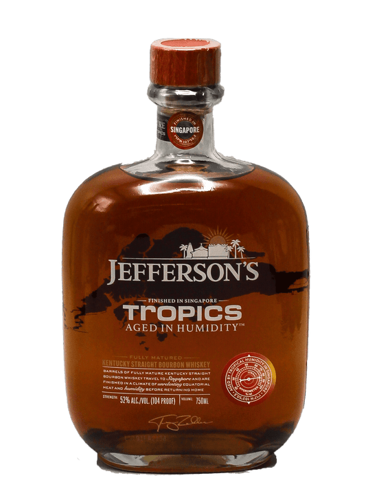 Jefferson's Tropics Aged in Humidity 104 Proof Kentucky Straight Bourbon Whiskey Bottle