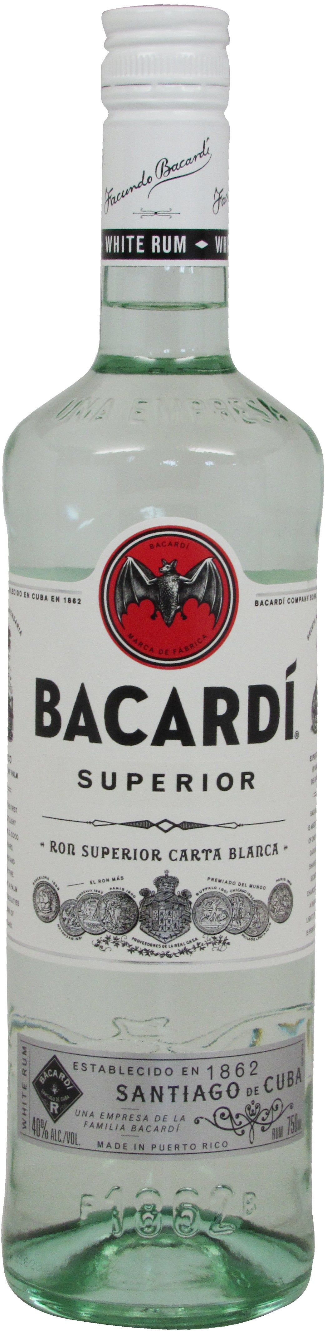 Bacardi 80 Proof Rum Bottle